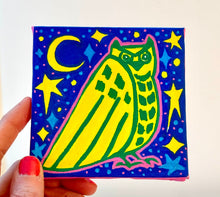 Load image into Gallery viewer, Night Owl Painting - Fundraiser for Greater Goods Charities - Original Mini Painting with Easel