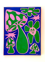 Load image into Gallery viewer, Pink Spotted Mushrooms Painting - Fundraiser for Greater Goods Charities - Original Paint 11 x 14 inches