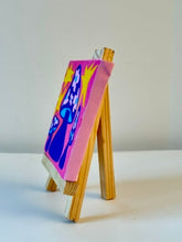 Load image into Gallery viewer, Three Blue Mushrooms Painting - Fundraiser for Greater Goods Charities - Original Mini Painting with Easel