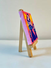 Load image into Gallery viewer, Three Blue Mushrooms Painting - Fundraiser for Greater Goods Charities - Original Mini Painting with Easel