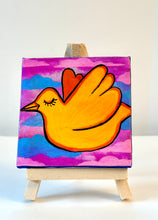 Load image into Gallery viewer, Yellow Bird Painting - Fundraiser for Greater Goods Charities - Original Mini Painting with Easel