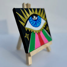 Load image into Gallery viewer, Colorful Visions Evil Eye Painting - Original Mini Painting with Easel