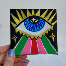 Load image into Gallery viewer, Colorful Visions Evil Eye Painting - Original Mini Painting with Easel