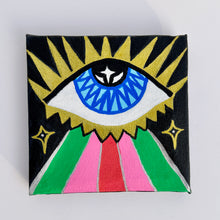 Load image into Gallery viewer, Colorful Visions Evil Eye Painting - Original Mini Painting with Easel