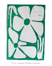 Load image into Gallery viewer, Lazy Daisies Linocut Print - Fundraiser for Doctors Without Borders - Original Prints