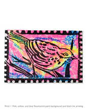 Load image into Gallery viewer, Bird Linocut Print - Fundraiser for Doctors Without Borders - Original Prints