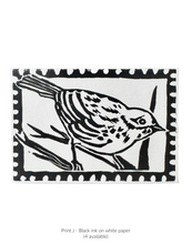 Load image into Gallery viewer, Bird Linocut Print - Fundraiser for Doctors Without Borders - Original Prints