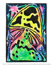 Load image into Gallery viewer, Mushroom Magick Linocut Print - Fundraiser for Doctors Without Borders - Original Prints