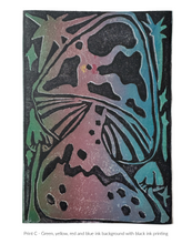 Load image into Gallery viewer, Mushroom Magick Linocut Print - Fundraiser for Doctors Without Borders - Original Prints