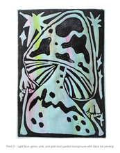 Load image into Gallery viewer, Mushroom Magick Linocut Print - Fundraiser for Doctors Without Borders - Original Prints
