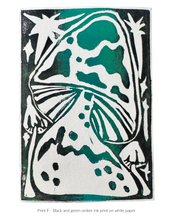 Load image into Gallery viewer, Mushroom Magick Linocut Print - Fundraiser for Doctors Without Borders - Original Prints