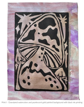 Load image into Gallery viewer, Mushroom Magick Linocut Print - Fundraiser for Doctors Without Borders - Original Prints