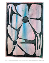 Load image into Gallery viewer, Lazy Daisies Linocut Print - Fundraiser for Doctors Without Borders - Original Prints