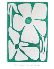 Load image into Gallery viewer, Lazy Daisies Linocut Print - Fundraiser for Doctors Without Borders - Original Prints