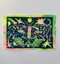 Load image into Gallery viewer, Moonlit Moth Linocut Print - Original Prints