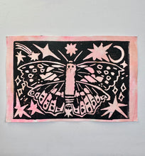 Load image into Gallery viewer, Moonlit Moth Linocut Print - Original Prints
