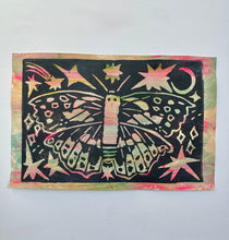 Load image into Gallery viewer, Moonlit Moth Linocut Print - Original Prints