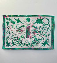 Load image into Gallery viewer, Moonlit Moth Linocut Print - Original Prints