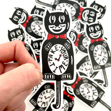 Load image into Gallery viewer, Take Your Time Sticker, Mental Health Sticker, Cat Clock Sticker