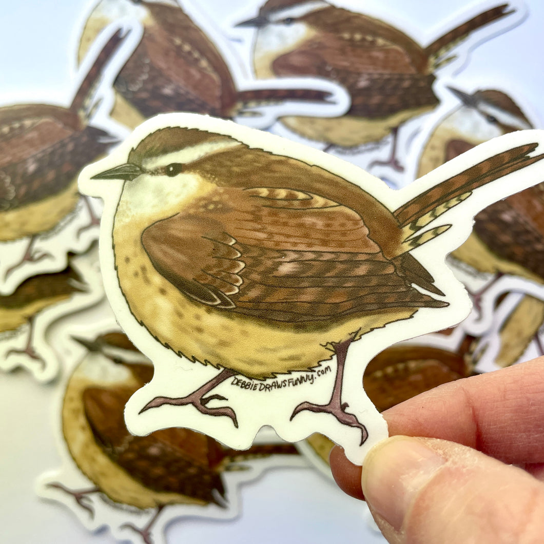Carolina Wren aka Fairy Wren Sticker - Bird Nerd Stickers