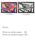 Load image into Gallery viewer, Bird Linocut Print - Fundraiser for Doctors Without Borders - Original Prints