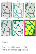 Load image into Gallery viewer, Lazy Daisies Linocut Print - Fundraiser for Doctors Without Borders - Original Prints