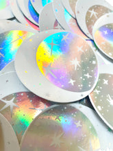Load image into Gallery viewer, Rainbow Holo Moon & Stars Vinyl Sticker