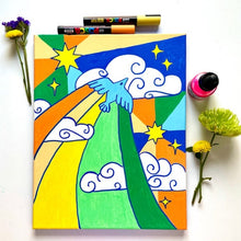 Load image into Gallery viewer, Blue Bird 8 x 10 inch Art Print Wall Art