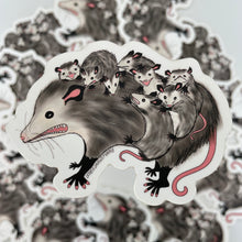 Load image into Gallery viewer, Possum Sticker Funny Possum with babies Vinyl Sticker
