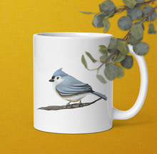 Load image into Gallery viewer, Tufted Titmouse Bird Nerd Mug, Gift for bird lovers, birder mugs, birder gift ideas