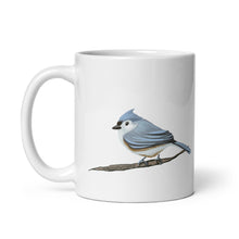 Load image into Gallery viewer, Tufted Titmouse Bird Nerd Mug, Gift for bird lovers, birder mugs, birder gift ideas
