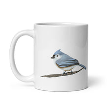 Load image into Gallery viewer, Tufted Titmouse Bird Nerd Mug, Gift for bird lovers, birder mugs, birder gift ideas