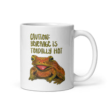 Load image into Gallery viewer, Caution: Beverage is Toadally Hot - frog and toad lover's mug