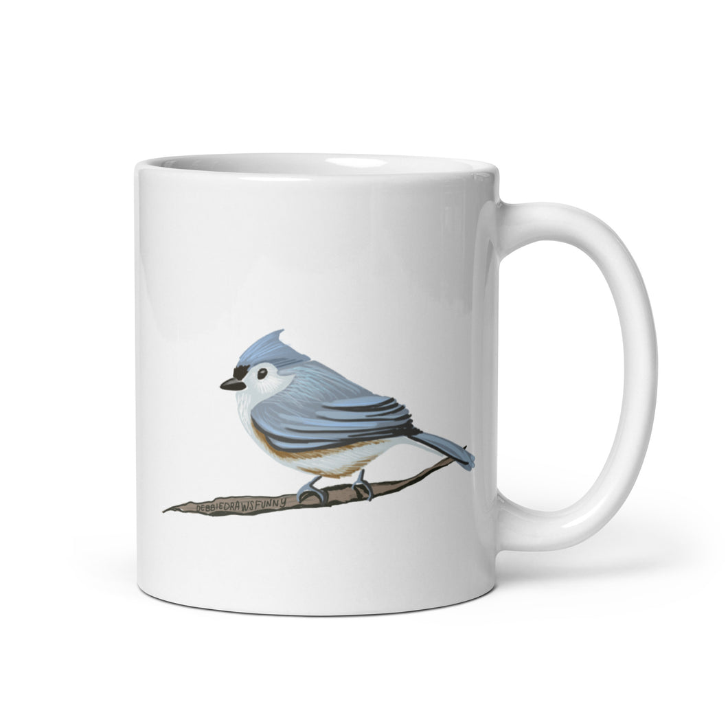 Tufted Titmouse Bird Nerd Mug, Gift for bird lovers, birder mugs, birder gift ideas