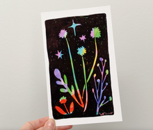 Load image into Gallery viewer, Wildflowers in Technicolor #1 5 x 7 inch Art Print Wall Art