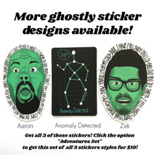 Load image into Gallery viewer, Zak Ghost Hunter Dude Bro Vinyl Sticker, Ghostly Adventures Sticker, Paranormal Sticker