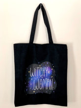 Load image into Gallery viewer, Witchy Woman Black Cotton Tote Bag