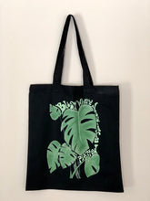 Load image into Gallery viewer, Bloom Where You Are Planted Monstera Leaves Boho Style Tote Bag
