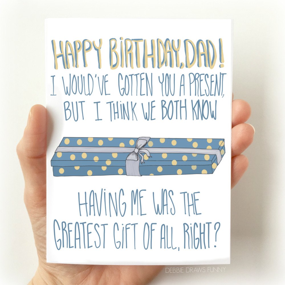 Happy Birthday Dad Card Debbie Draws Funny