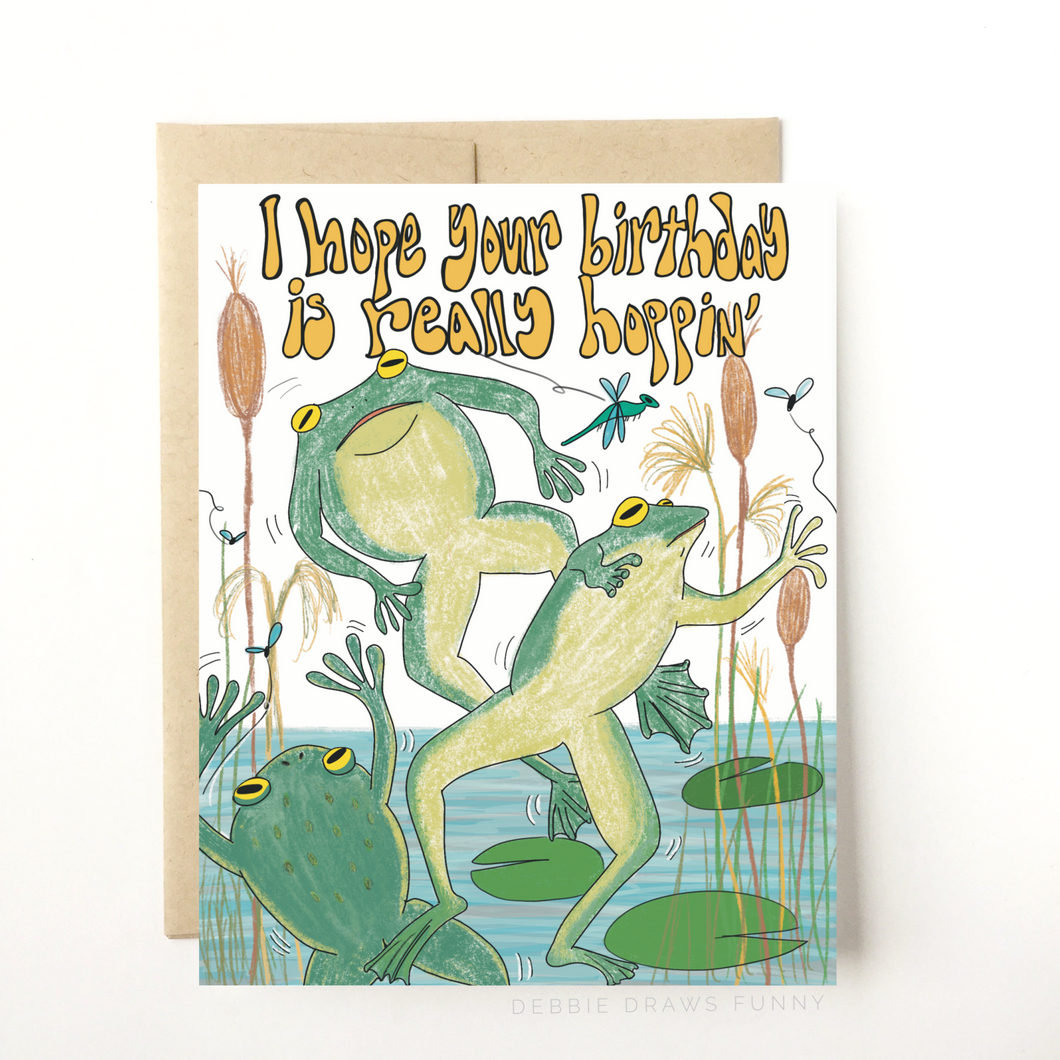 I Hope Your Birthday Is Really Hoppin' Funny Frog Birthday Card