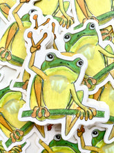 Load image into Gallery viewer, Peace Frog Sticker - Water Bottle Sticker Laptop Sticker