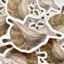 Load image into Gallery viewer, Raccoon Feeling Herself Sticker - Water Bottle Sticker Laptop Sticker