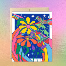 Load image into Gallery viewer, Rainbow Daisies Art Card, Love & Friendship Card, Pride Card