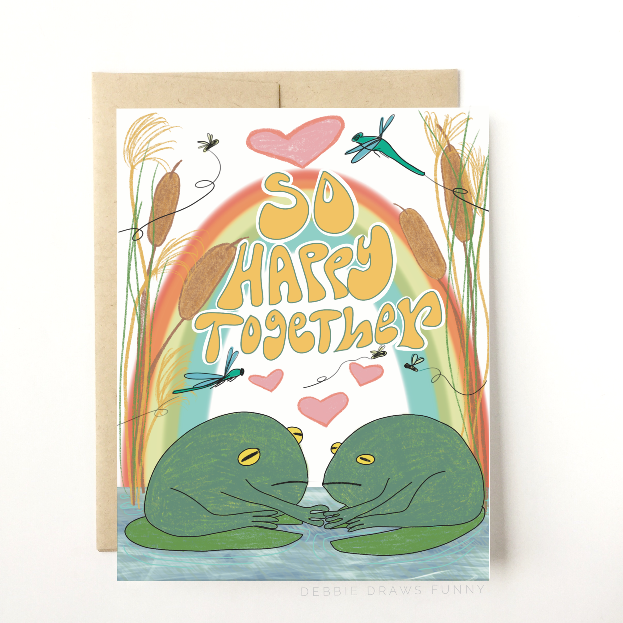 So Happy Together Grumpy Frogs Funny Valentine's Card, Love & Friendsh –  Debbie Draws Funny