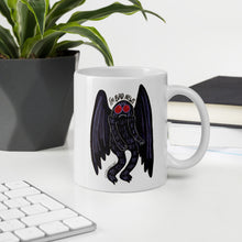 Load image into Gallery viewer, I'm Bad News Mothman Mug Cryptid Mug
