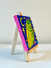 Load image into Gallery viewer, Night Owl Painting - Fundraiser for Greater Goods Charities - Original Mini Painting with Easel
