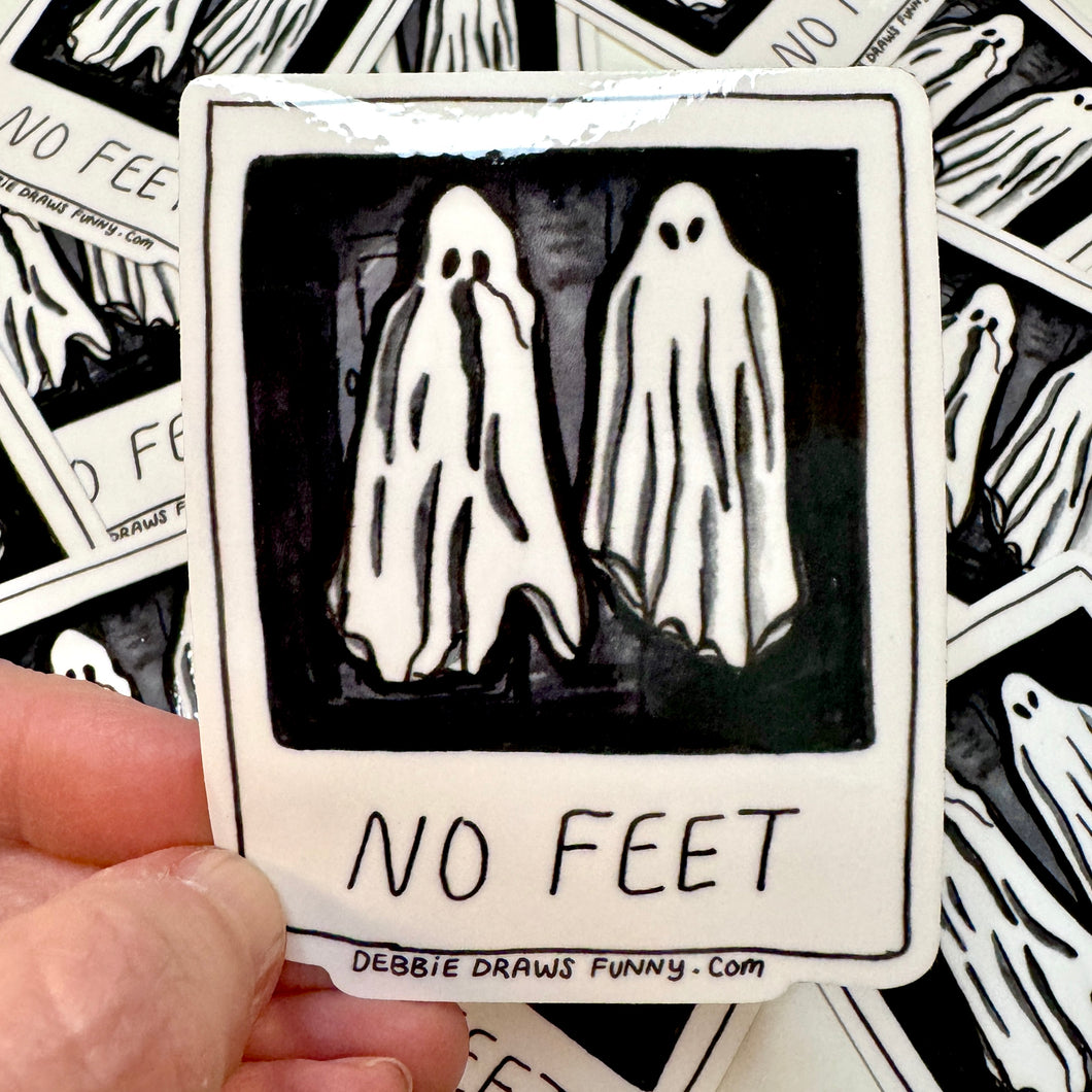 No Feet Polaroid Photo BeetleJuice Ghost Sticker