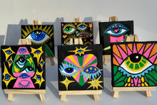 Load image into Gallery viewer, Looking Out For You Evil Eye Protection Painting - Original Mini Painting with Easel
