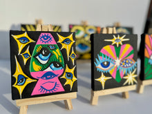 Load image into Gallery viewer, Looking Out For You Evil Eye Protection Painting - Original Mini Painting with Easel
