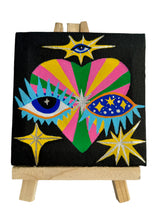 Load image into Gallery viewer, Guard Your Heart Evil Eye Protection Painting - Original Mini Painting with Easel
